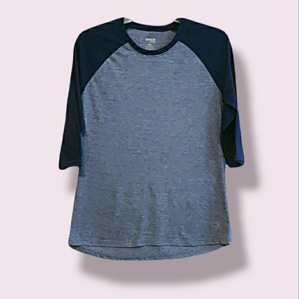 Danskin Now Navy Blue Color Block Shirt